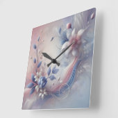 Pastel Floral Abstracte wandklok (Hoek)