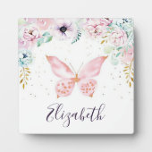 Pastel floral and butterfly baby gepersonaliseerd fotoplaat (Voorkant)