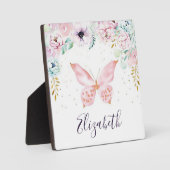 Pastel floral and butterfly baby gepersonaliseerd fotoplaat (Voorkant)