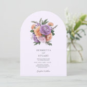 Pastel Floral Arch all in one  Wedding Invitation Kaart (Staand voorkant)