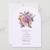 Pastel Floral Arch all in one  Wedding Invitation Kaart (Voorkant)