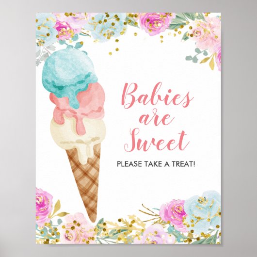 Pastel Floral baby's zijn lekker, alstublieft, nee Poster (Voorkant)