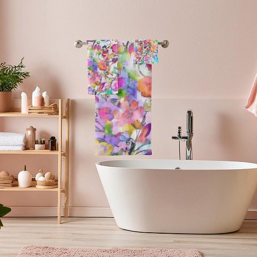 Pastel floral bad handdoek