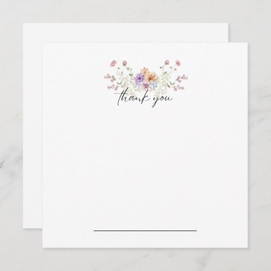 Pastel Floral Bedankt Notecard (Voorkant / Achterkant)