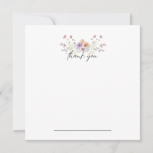 Pastel Floral Bedankt Notecard (Voorkant)