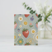 Pastel Floral & Berry Delight Briefkaart (Staand voorkant)