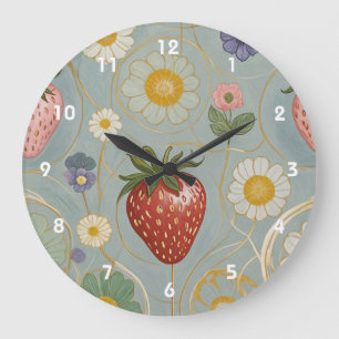 Pastel Floral & Berry Delight Grote Klok
