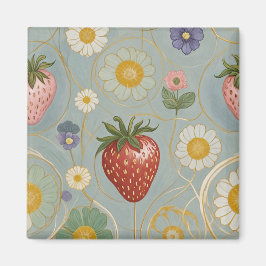 Pastel Floral & Berry Delight Magneet