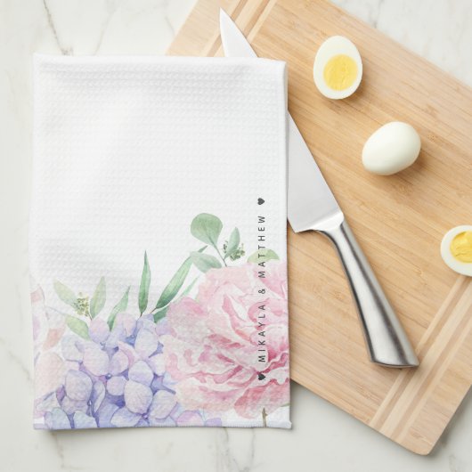 Pastel Floral | Beste mama en Chef ter wereld Theedoek (Quarter Fold)