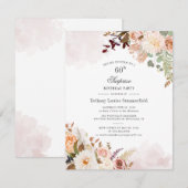 Pastel Floral Bloom Botanical 60th Birthday Party (Voorkant / Achterkant)