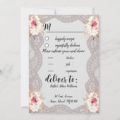  Pastel Floral Blush Roos Style RSVP-kaart Kaart (Achterkant)