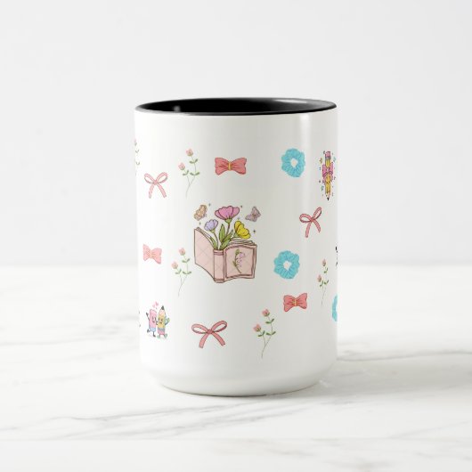 Pastel Floral Book Aesthetic  Mok (Midden)