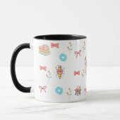 Pastel Floral Book Aesthetic Two-Tone Mug Mok (Links)
