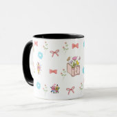 Pastel Floral Book Aesthetic Two-Tone Mug Mok (Voorkant links)