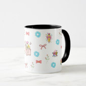 Pastel Floral Book Aesthetic Two-Tone Mug Mok (Voorkant rechts)