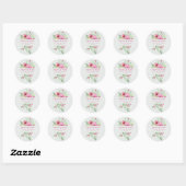 Pastel Floral Bouquet "Bedankt" Ronde Sticker (Vel)
