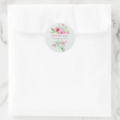 Pastel Floral Bouquet "Bedankt" Ronde Sticker (Tas)