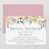 Pastel Floral Bouquet Bridal Shower Kaart (Voorkant / Achterkant)