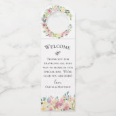 Pastel Floral Bouquet Flessenhanger (Voorkant)