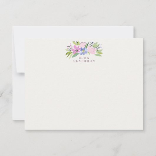 Pastel Floral Bouquet Note Card Kaart (Voorkant)