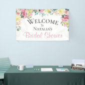 Pastel Floral Bouquet Vrijgezellenfeest Spandoek (Beurs)