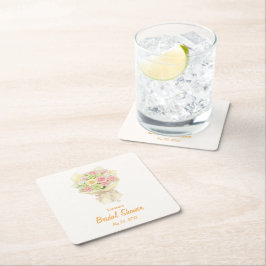 Pastel Floral Bridal Shower bouquet  Kartonnen Onderzetters