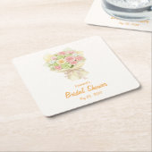 Pastel Floral Bridal Shower bouquet  Kartonnen Onderzetters (Schuin)