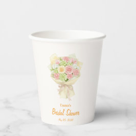 Pastel Floral Bridal Shower bouquet  Papieren Bekers
