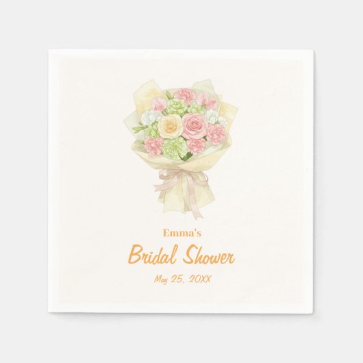Pastel Floral Bridal Shower bouquet  Servet (Voorkant)