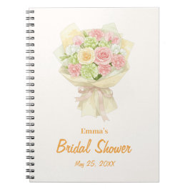 Pastel Floral Bridal Shower bouquet wedding  Notitieboek