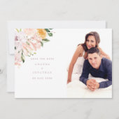 Pastel Floral bruiloft foto Save The Date (Voorkant)