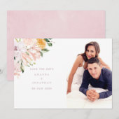 Pastel Floral bruiloft foto Save The Date (Voorkant / Achterkant)