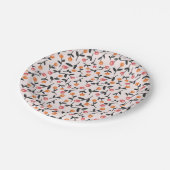 Pastel Floral Bud Botanisch patroon Papieren Bordje (Gekanteld)