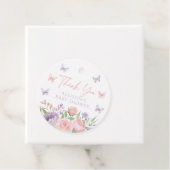 Pastel Floral Butterfly Baby shower Bedankjes Labels (In situ)