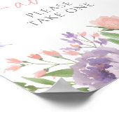 Pastel Floral Butterfly Baby shower Favors Sign Poster (Hoek)