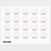 Pastel Floral Butterfly Baby shower Ronde Sticker (Vel)