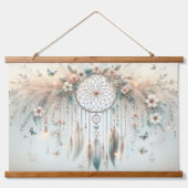 Pastel Floral Butterfly Dreamcatcher Hangend Wandkleed (Voorkant)