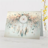 Pastel Floral Butterfly Dreamcatcher Kaart (Gele Bloem)