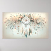 Pastel Floral Butterfly Dreamcatcher Poster (Voorkant)