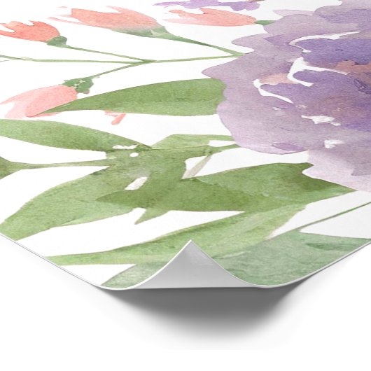 Pastel Floral Butterfly Verjaardag Welkomstbord Poster (Hoek)