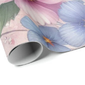 Pastel Floral Butterfly Wrapping Paper – Elegant Cadeaupapier (Rol Hoek)