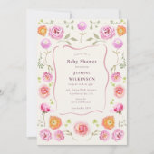 pastel Floral coquette Floral baby shower Kaart (Voorkant)