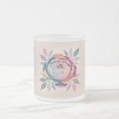 Pastel Floral Cream Frosted Glass Mok (Center)