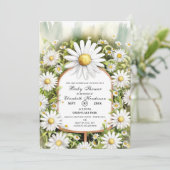 Pastel Floral Daisy Baby shower Kaart (Staand voorkant)