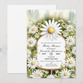 Pastel Floral Daisy Baby shower Kaart (Voorkant / Achterkant)