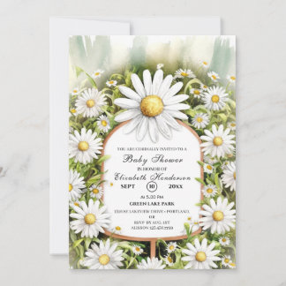 Pastel Floral Daisy Baby shower Kaart