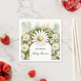 Pastel Floral Daisy Baby shower Servet