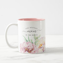 Pastel Floral | De beste moeder ter wereld Tweekleurige Koffiemok