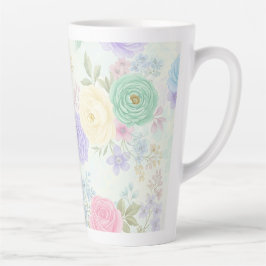 Pastel Floral Design Latte Mok