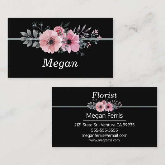 Pastel Floral Design Visitekaartje (Voorkant / Achterkant)